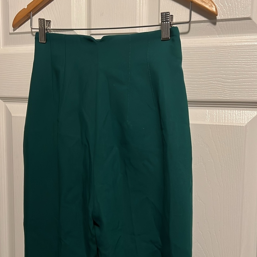 Elegant Teal Green  Women's Pants - Picture 4 of 6